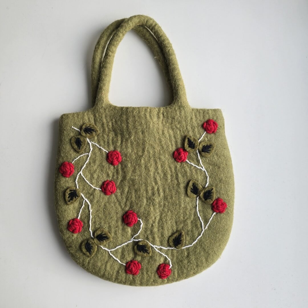 Olive Rose Felt Bag