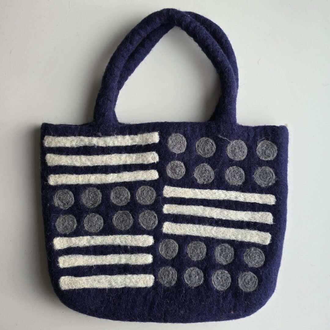 Indigo Geo Felt Bag