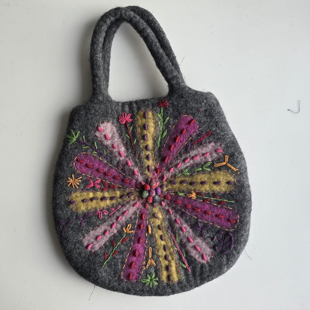 Radiant Bloom Felt Handbag