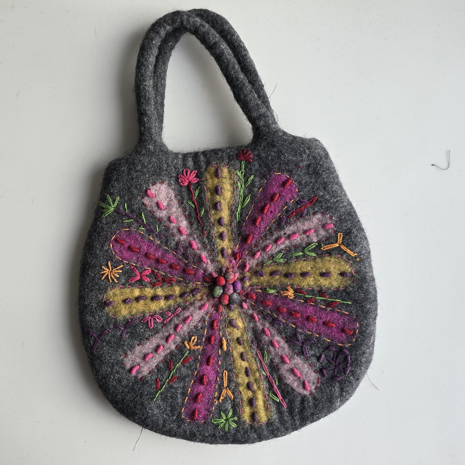 Radiant Bloom Felt Handbag