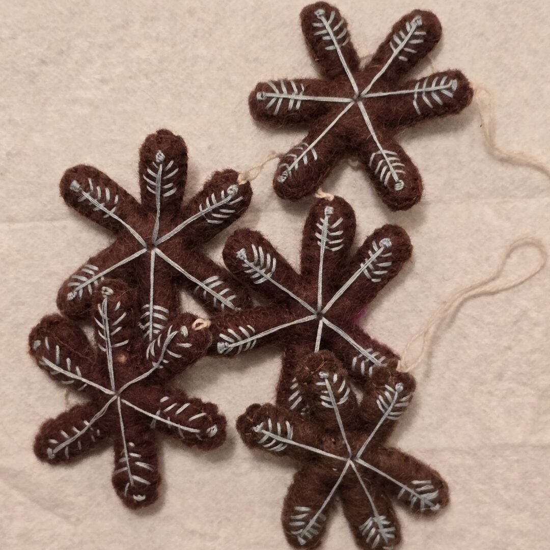 Felt Snowflake Keyring